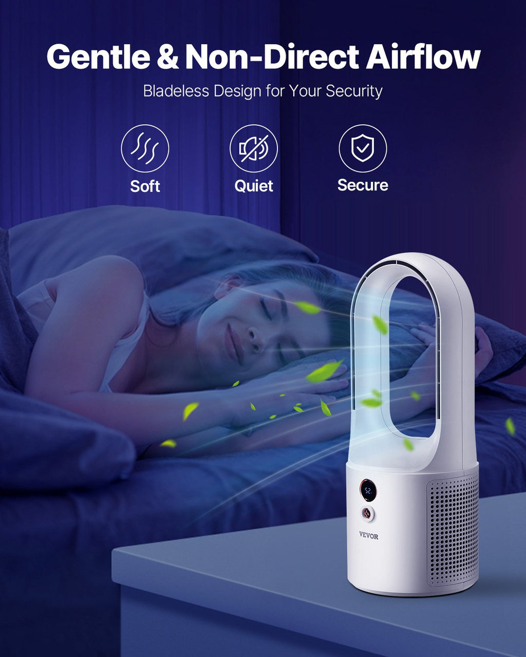 Portable Bladeless Tower Fan | 6-Speed | Quiet Cooling