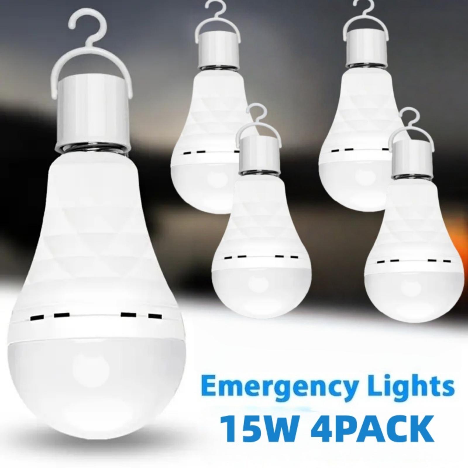 8PCS 4PCS Rechargeable LED Light Bulbs 80W Equivalent 1200mAh Battery Backup For Power Outages Emergency Use A19 Size E26 E27 Socket Portable Flashlight
