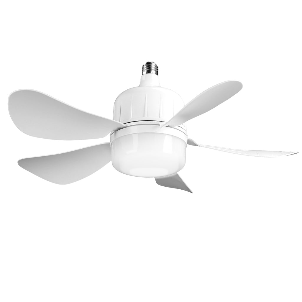 1Pc Socket Fan Light 12W Ceiling Fan With Lights Dimmable LED Ceiling Fan With 3 Fan Speed Stepless Brightness And Color Temperature Smart Timer Remote Control