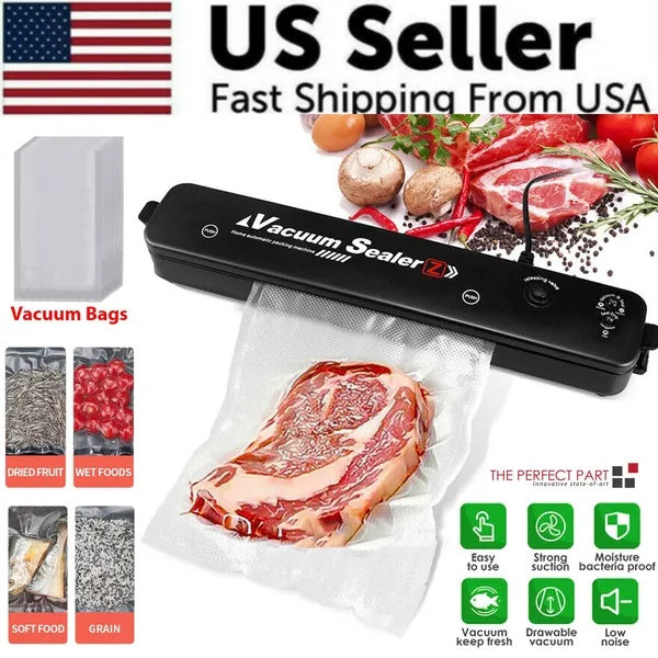 US Seller Automatic Vacuum Sealer for Food Preservation - Premium Machine with Seal Bags & External Hose for Freshness & Storage