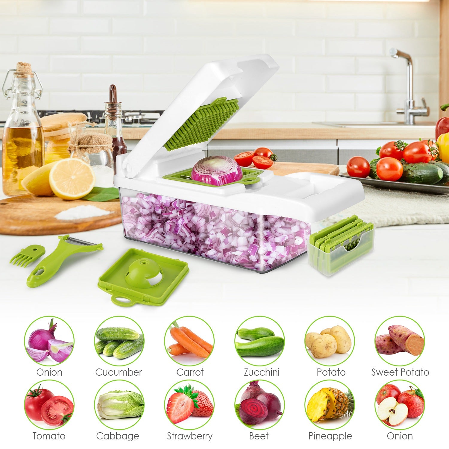12-in-1 Vegetable Chopper Set 🥕 Slice, Dice & Prep Fast