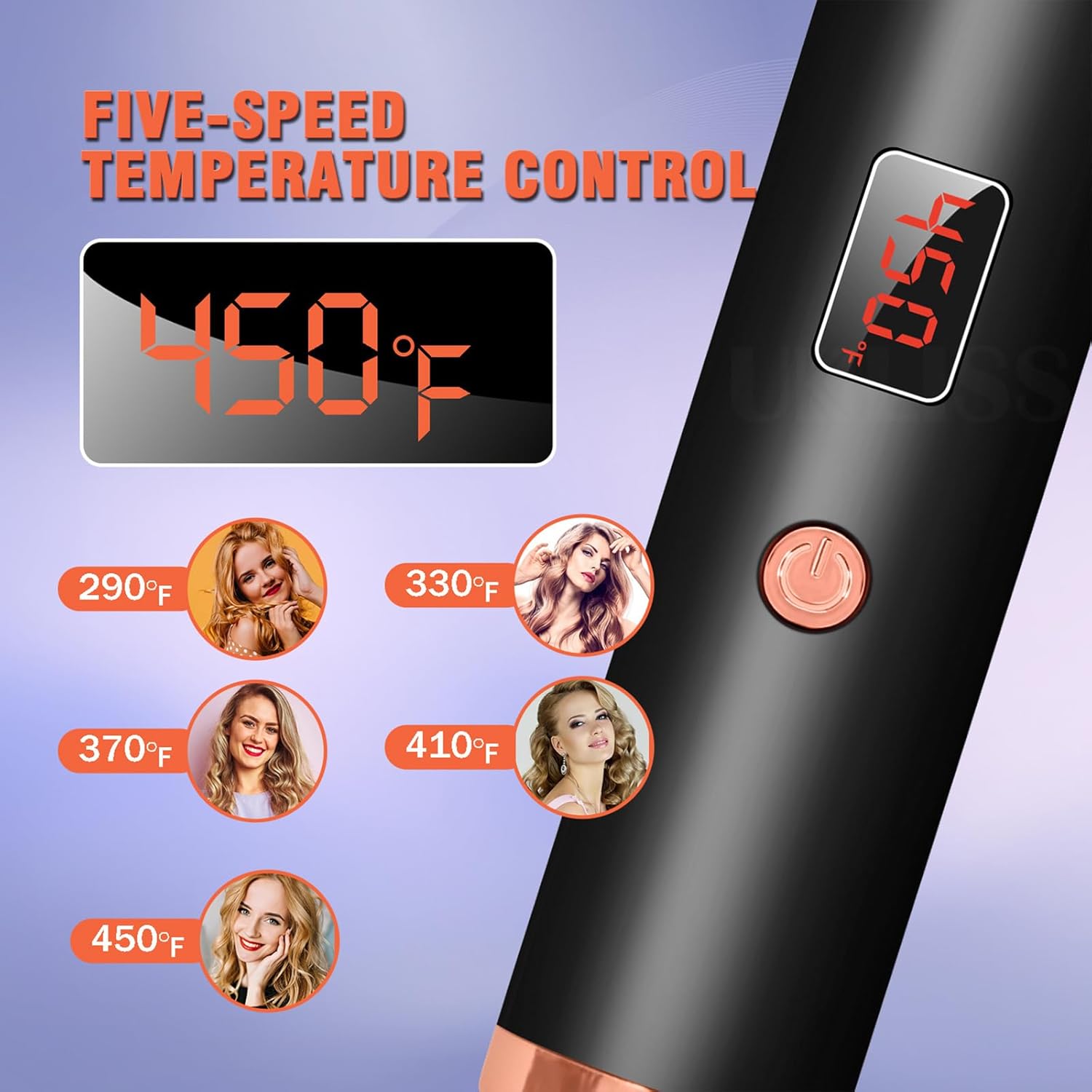 1.5″ Heated Volumizing Curling Brush with LCD Display & 10 Temperature Settings