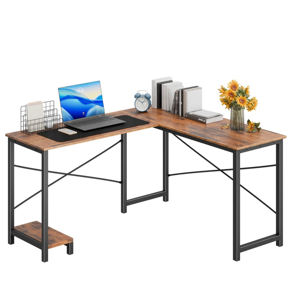 49″ L-Shaped Computer Desk with CPU Stand