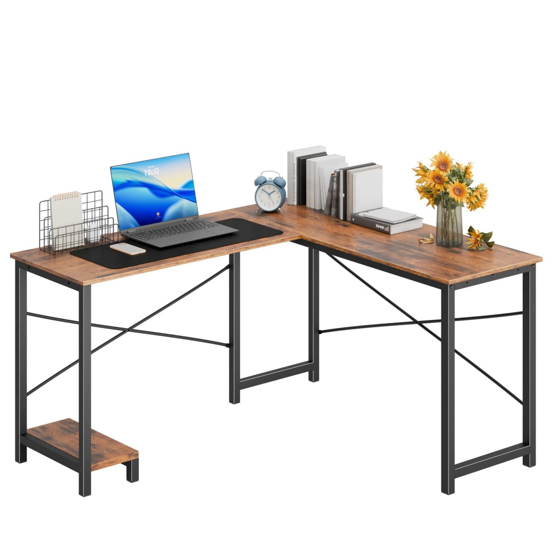 49″ L-Shaped Computer Desk with CPU Stand