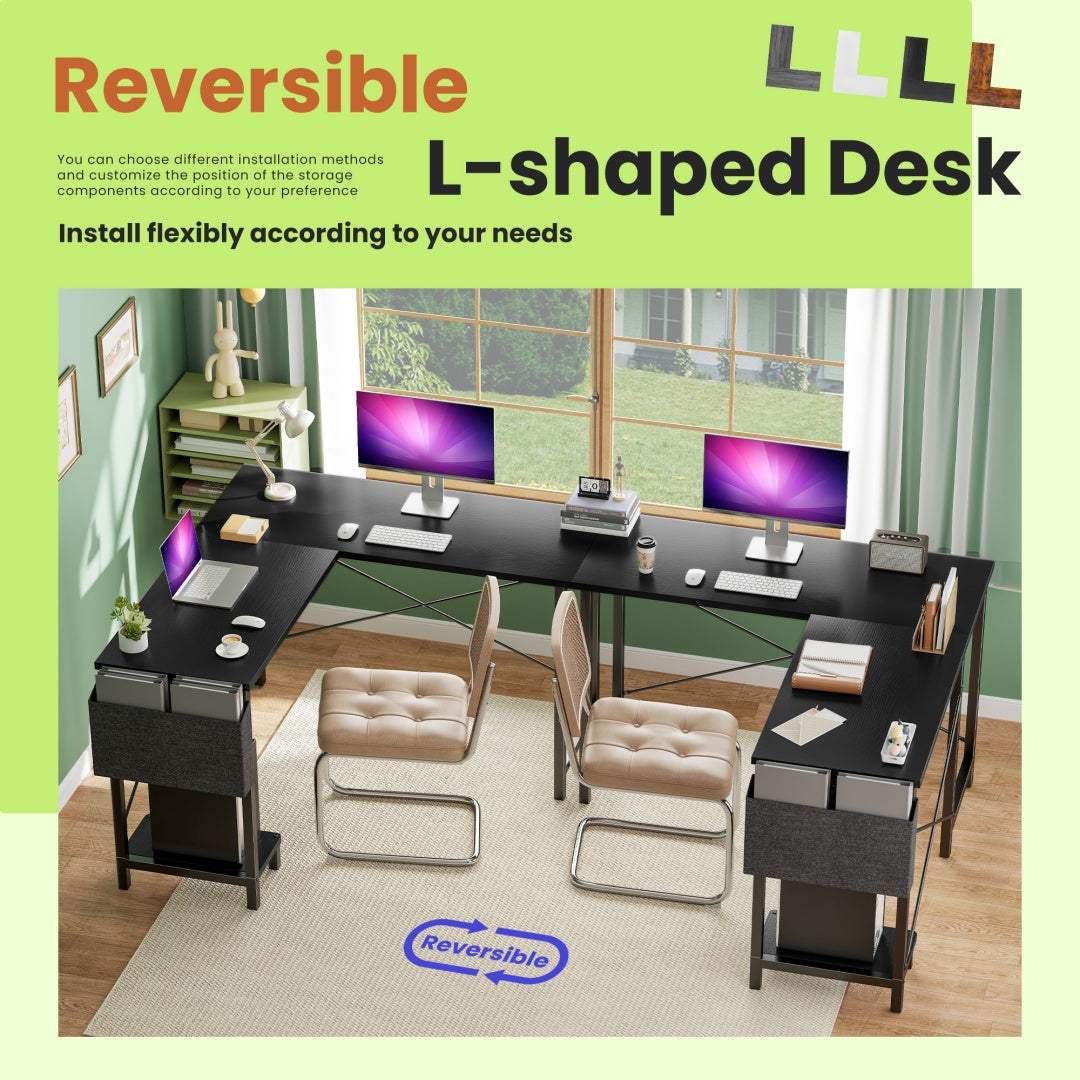 49″ L-Shaped Gaming Desk with CPU Stand