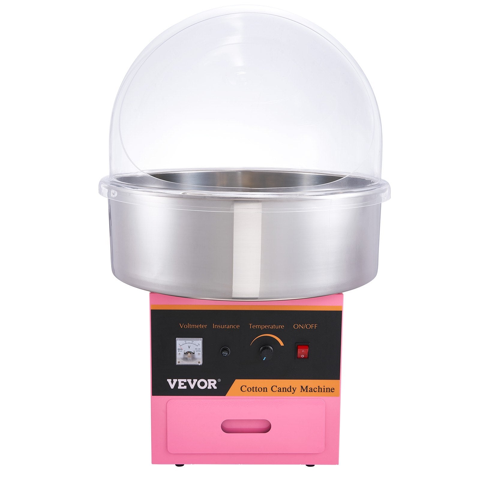 1000W Electric Cotton Candy Machine Advance with Stainless Steel Bowl – Pink