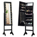 Standing Jewelry Armoire Cabinet, Full-Length Mirror, LED Lights