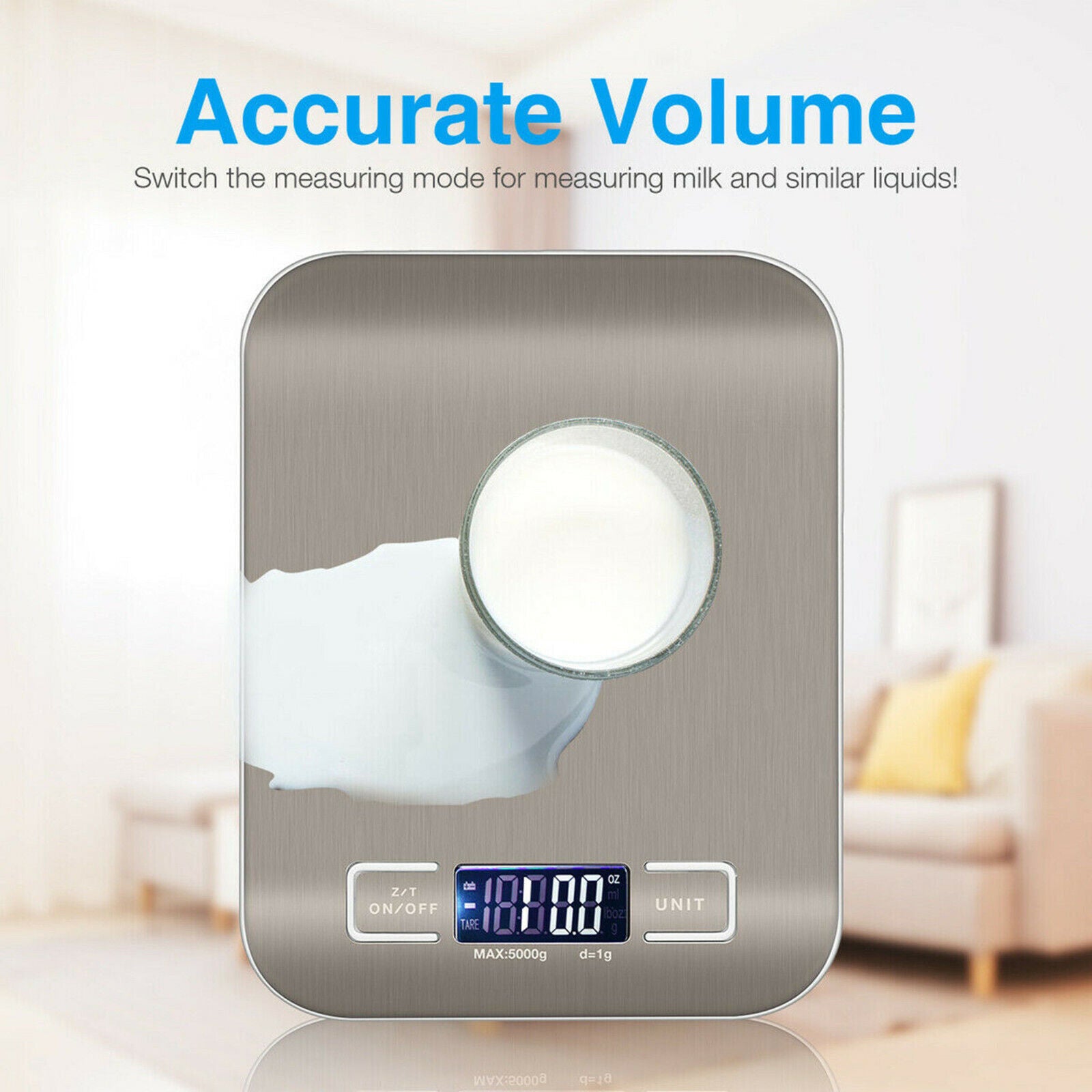 Digital Kitchen Scale 5kg/1g – Stainless Steel Food & Postal Scale with LCD