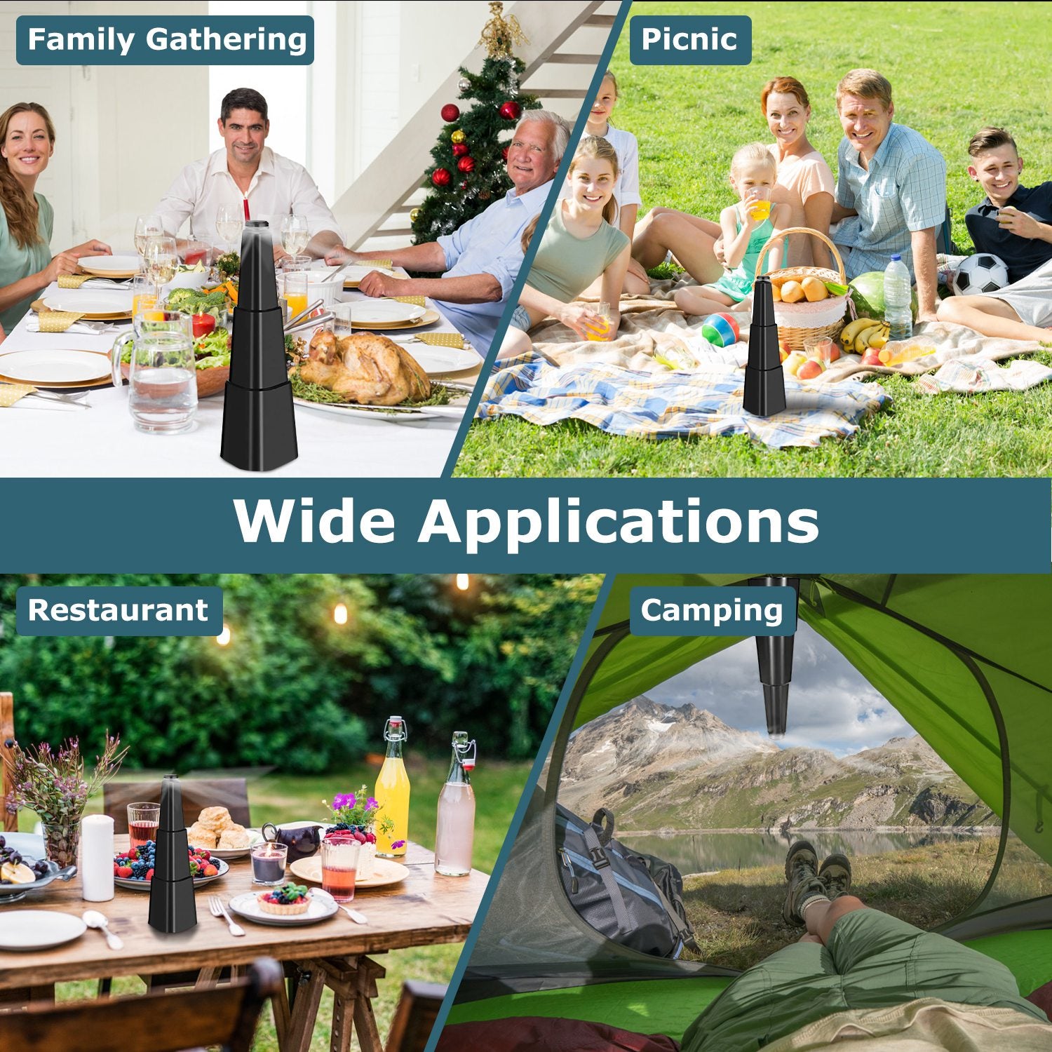 4-Pack Fly Repellent Fans | Battery-Powered Tabletop