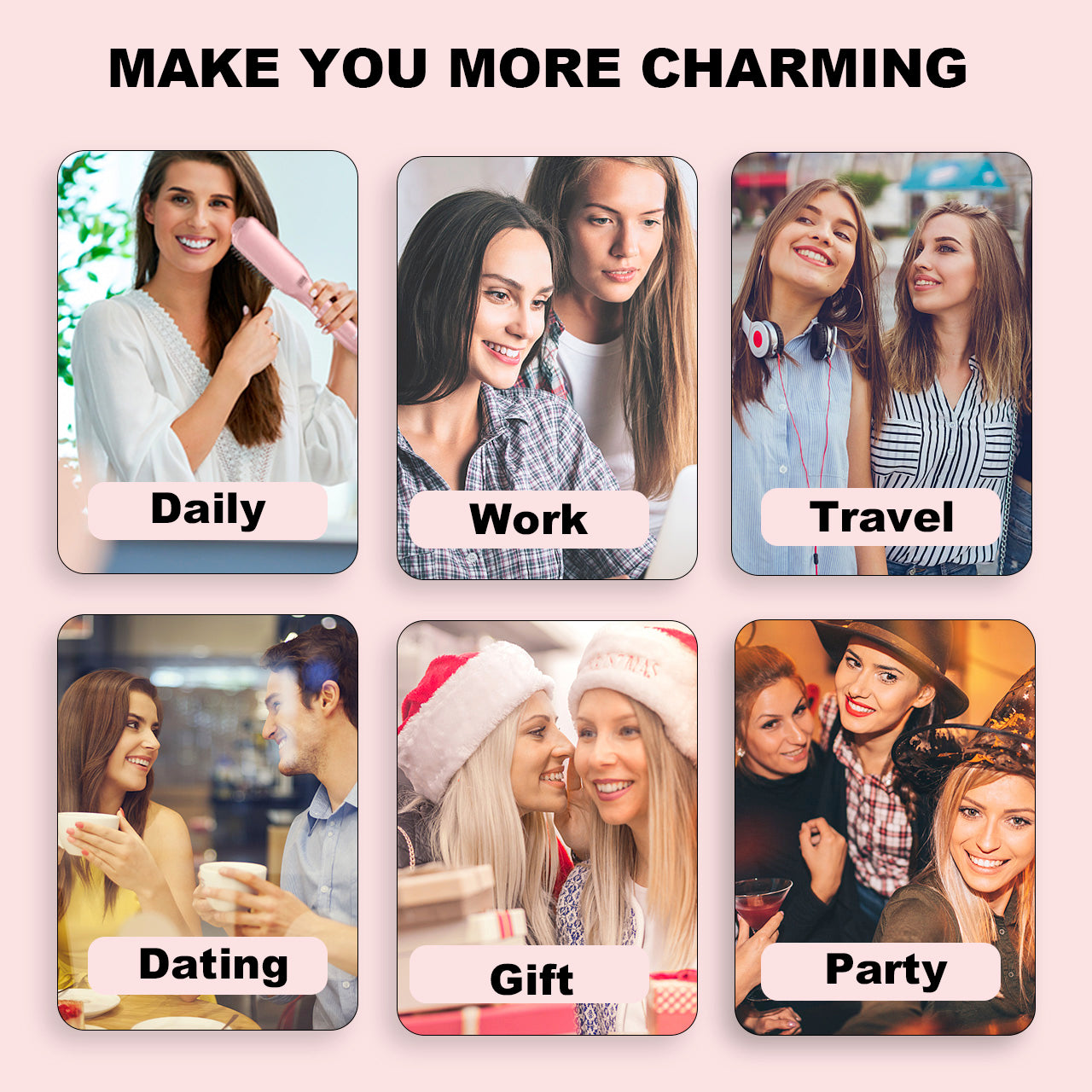 Electric Hair Straightener Comb – Fast Heating Anti-Scald Ionic Straightening Brush