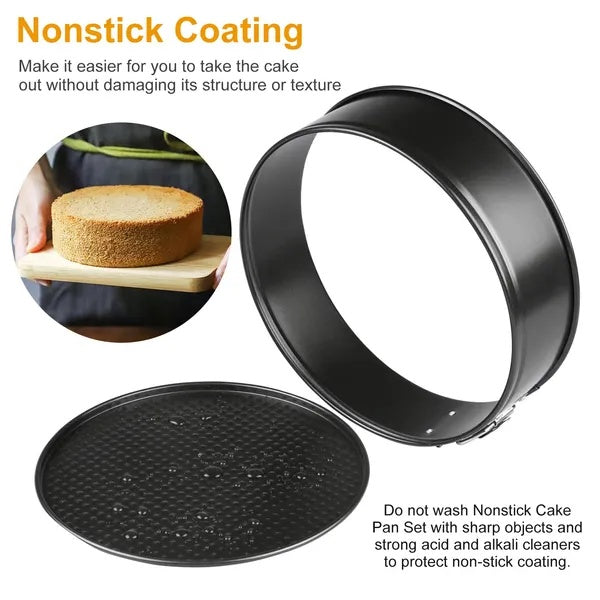 Non Stick Springform Cake Pan Set Leakproof 9in 10in 11in