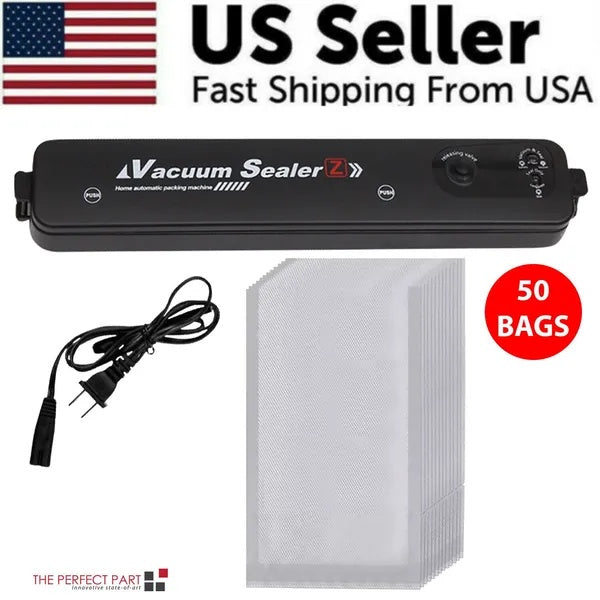 US Seller Automatic Vacuum Sealer for Food Preservation - Premium Machine with Seal Bags & External Hose for Freshness & Storage