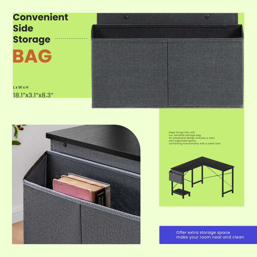 49″ L-Shaped Gaming Desk with CPU Stand