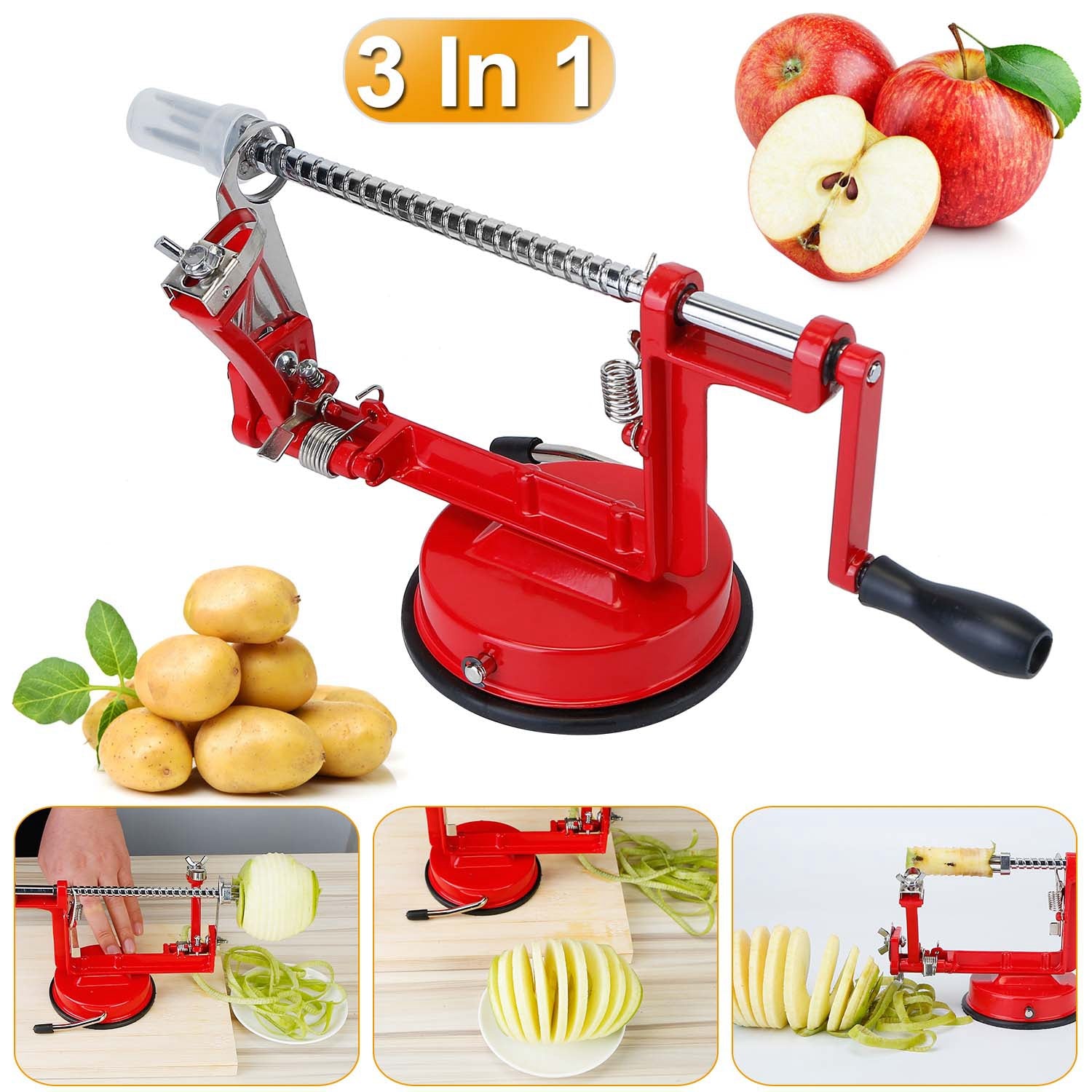3 In 1 Fruit Peeler Manual Rotation Potato Fruit Core Slicer