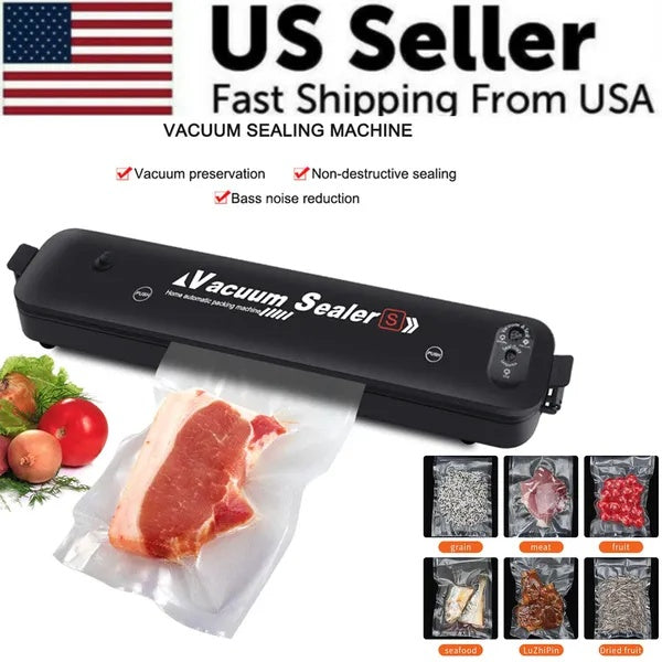 US Seller Automatic Vacuum Sealer for Food Preservation - Premium Machine with Seal Bags & External Hose for Freshness & Storage