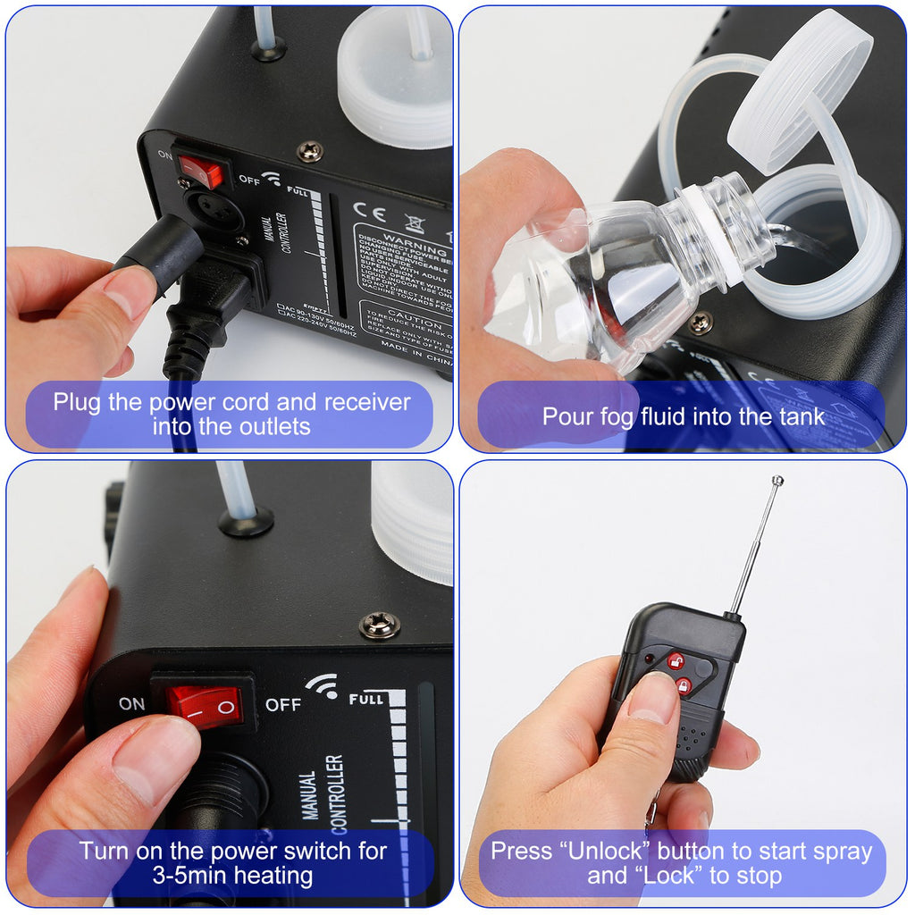 400W RGB LED Fog Machine with Remote Control