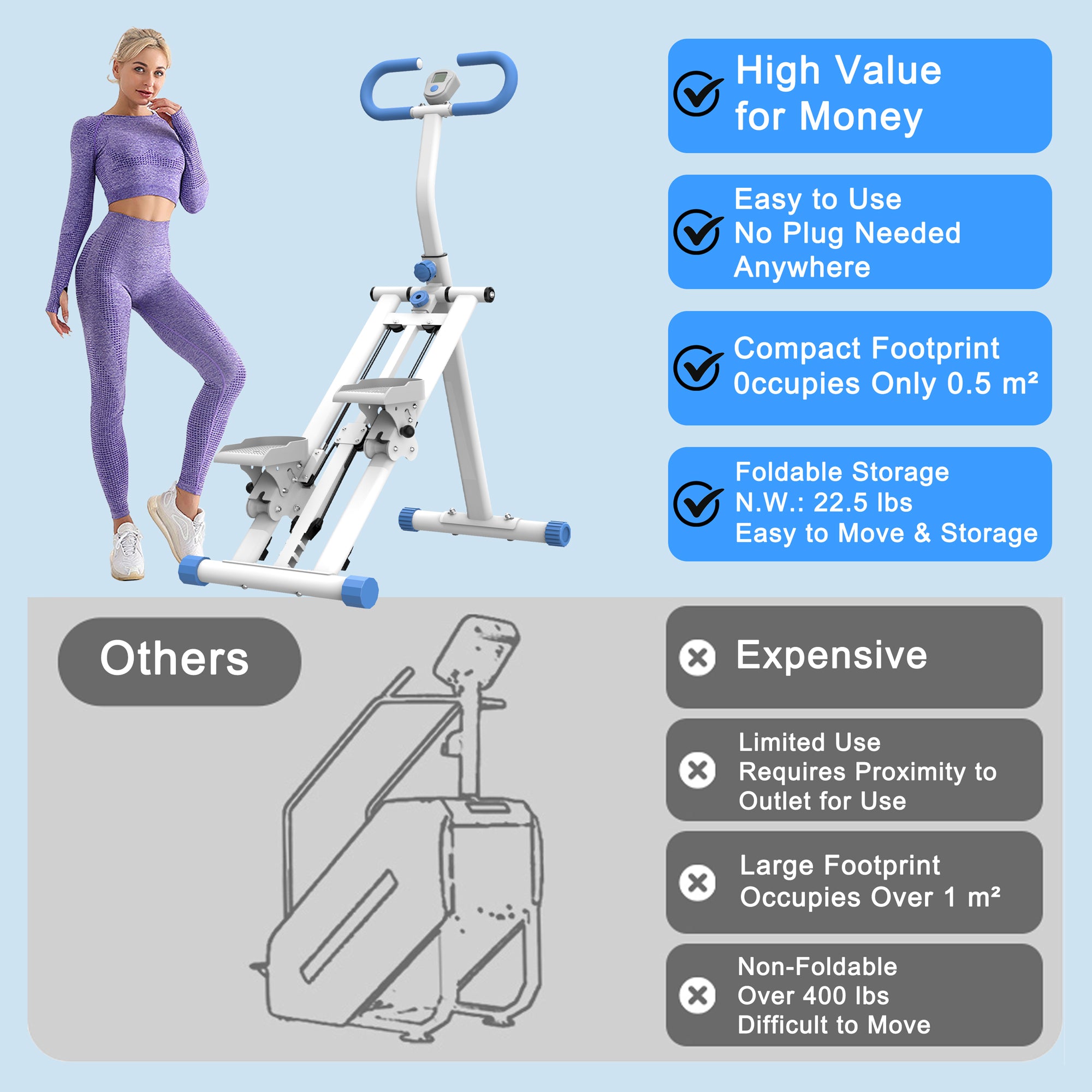 Stair Stepper With Resistance-Blue