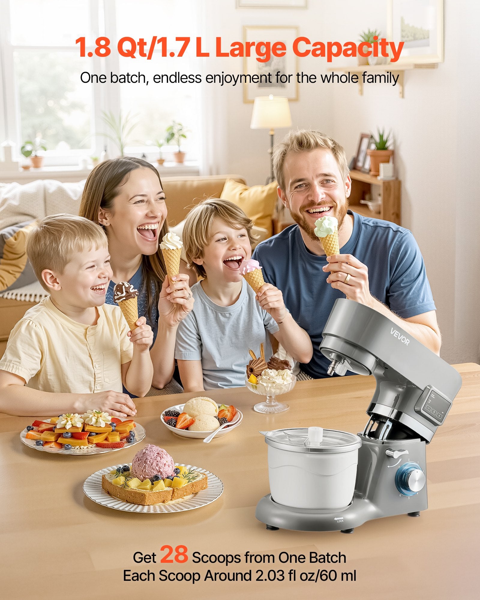 Ice Cream Maker & Stand Mixer | 1.8 Qt | 6-Speed