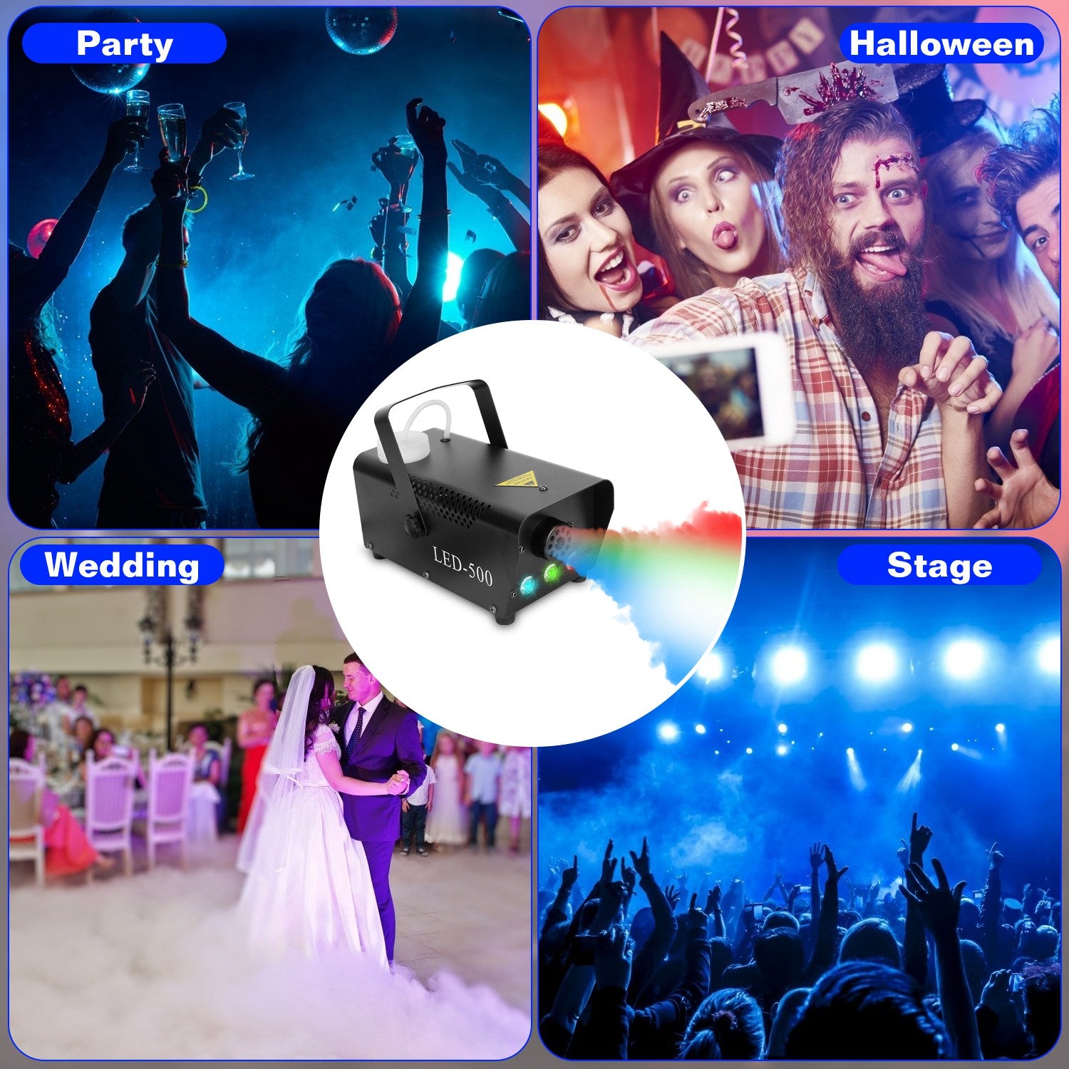 400W RGB LED Fog Machine with Remote Control